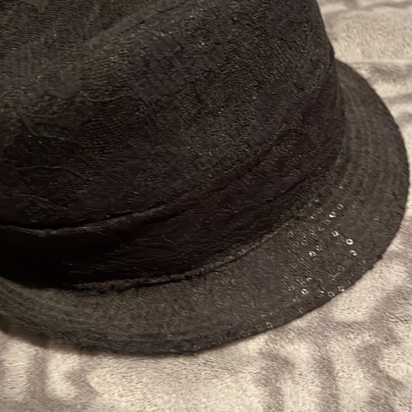 BKE black sequin and lace fedora hat like nwot! One size!! - Picture 4 of 6